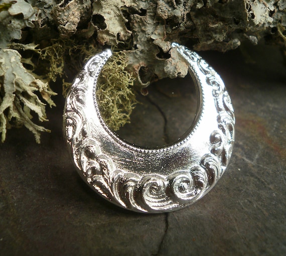 Silver Plated Stamping Crescent Moon
