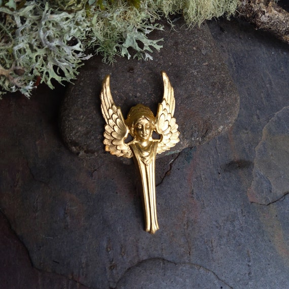 Raw Brass Stamping Angel Large