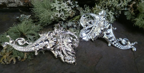 Silver Plated Stamping Extra Large Grapevine With Embellishment Made in the USA