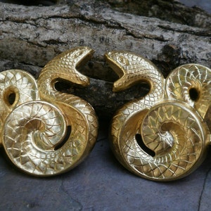 Raw Brass Stamping Snake Right and Left Pair Made in the USA