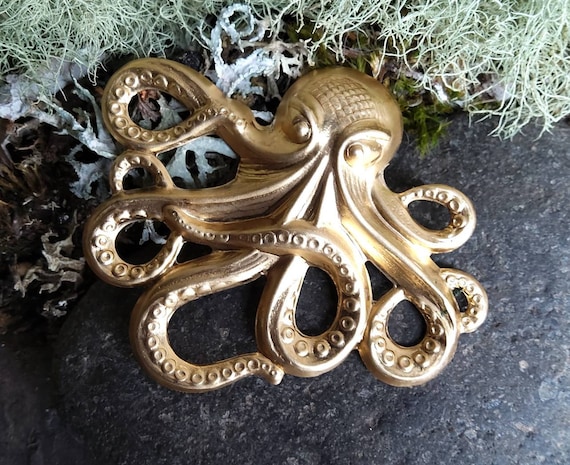 Raw Brass Stamping Steampunk Octopus