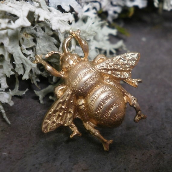 Raw Brass Stamping Baby Bumble Bee Bug