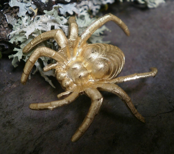 Raw Brass Stamping Golden Spider