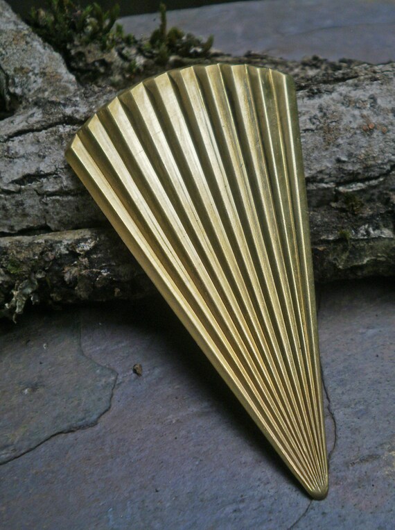 Raw Brass Stamping Large Fan Flare Focal Made in the USA