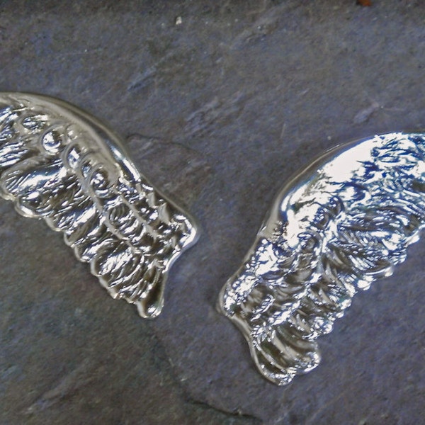 Silver Plated Stamping Graceful Angel Wings Bird Pair