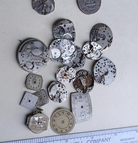 Watch Parts Movements and Faces Lot 14