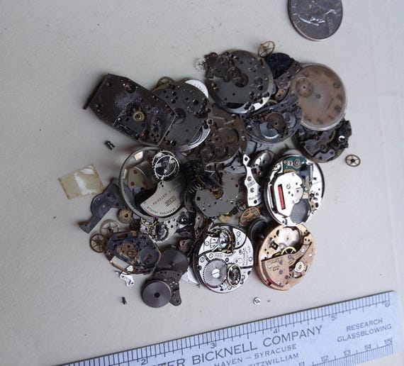 Watch Parts Movements and Faces Lot 17