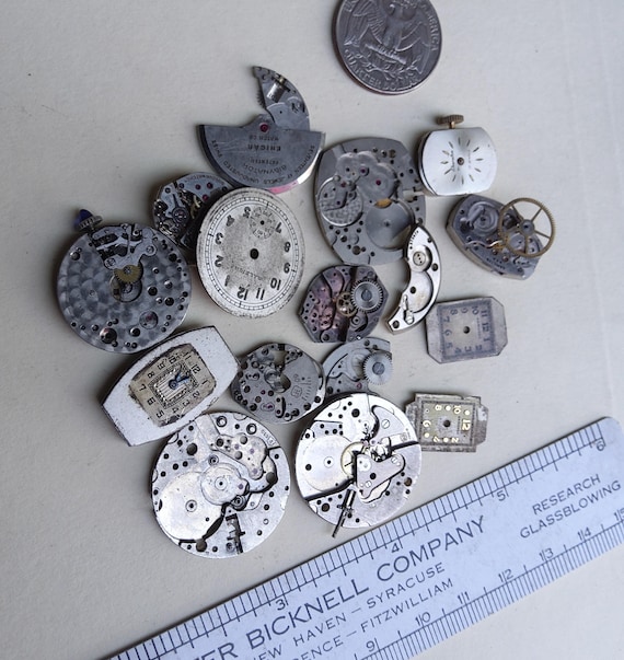 Watch Parts Movements and Faces Lot 12