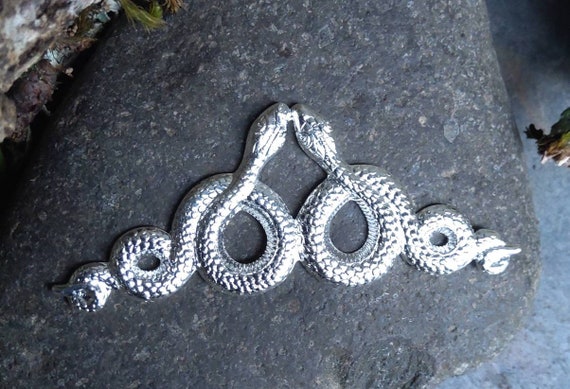 Bright Silver-plated Stamping Double Snake