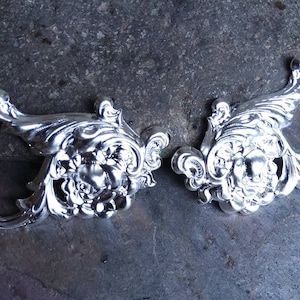 Silver-plated Stamping Rose Pair Right and Left Embellishment