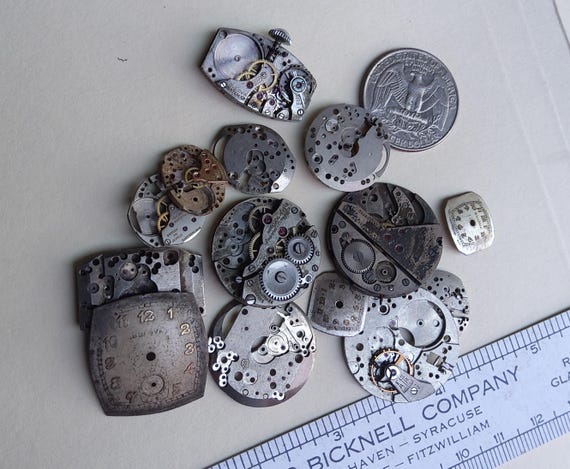 Watch Parts Movements and Faces Lot 7