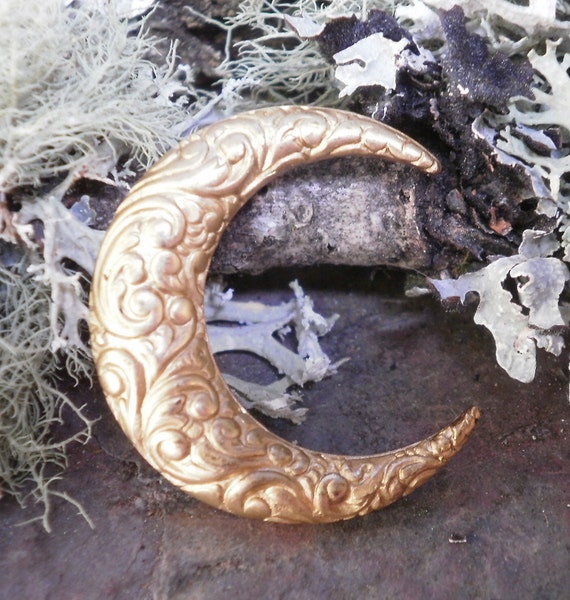 Raw Brass Stamping Crescent MoonMade in the USA