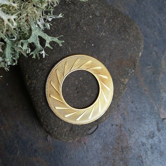 Raw Brass Art Nouveau Medalion