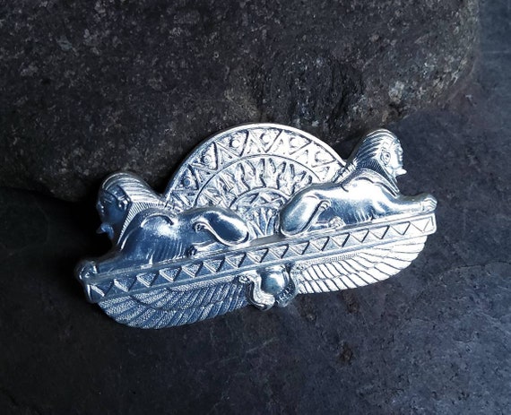 Bright Silver-plated Egyptian Sphinx Stamping