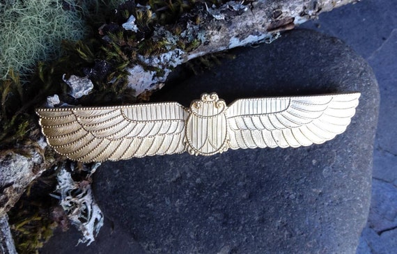 Raw Brass Scarab Beetle with Wings Large Made in the USA