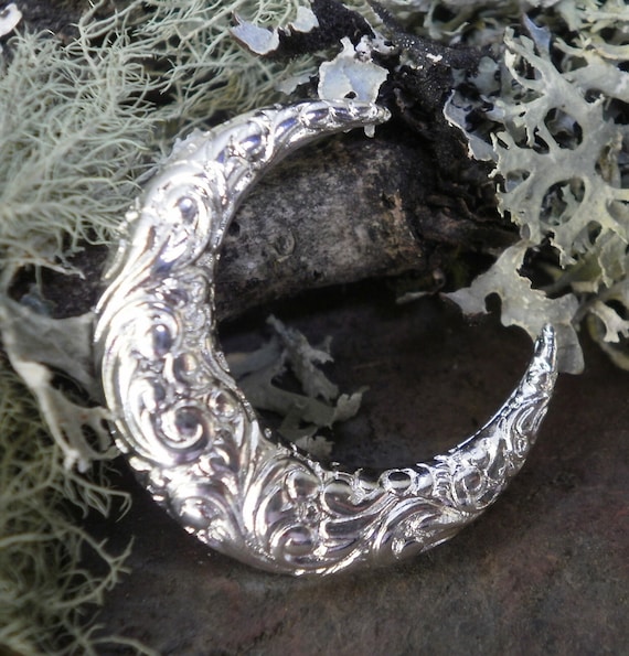Silver Plated Stamping Crescent Moon