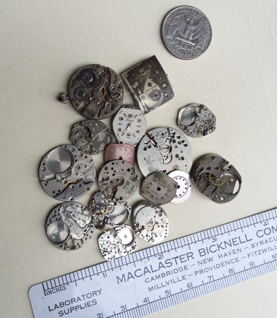 Watch Parts Movements and Faces Lot 8
