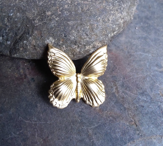 The Twisted Eye Raw Brass Tiny Butterfly Stamping Made in the USA