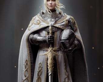 Figura personalizada de caballero noble: estatua de resina pintada a escala 1/6