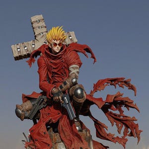 Hand-Painted Post-Apocalyptic Gunman Figurine: Desert Warrior Resin Statue