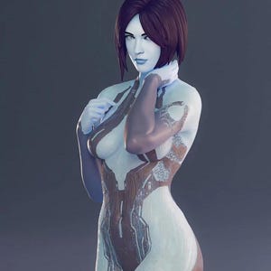 Custom Sci-Fi AI Woman Figurine – 1/6 Scale Painted Statue with Holographic Base