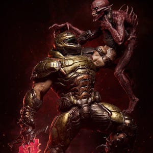 Custom 3D Printed Sci-Fi Warrior Figurine – Hand Painted Resin Statue – Demon Slayer Decor – Gaming Display Model 1:6 Scale