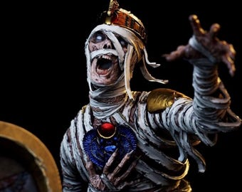 Estatua de momia pintada a mano, figura de terror egipcia, exhibición de monstruos góticos, 1/6