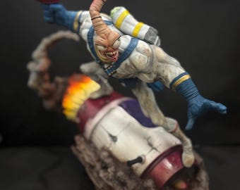 Space Hero Custom Figurine | Retro Sci-Fi Worm Warrior Statue | 30cm