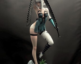 Dual Blade Heroine custom statue 38cm. scale 1/6. best gift for gamers