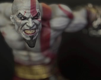 Dios guerrero Kratos caído / estatua de resina pintada a mano 1/6 o 1/4