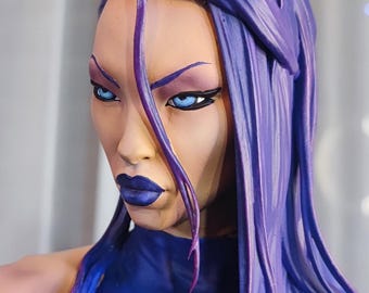 Purple Blade Heroine Figure Statue, Hand-Painted Resin Model