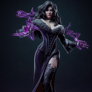 Custom Figurine of Dark Sorceress – Painted 1/6 Scale Resin Statue