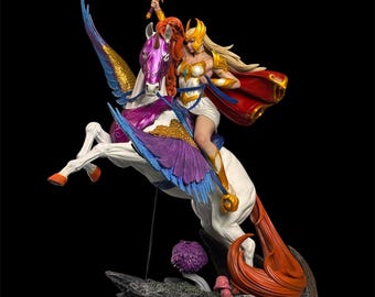 Magische Kriegerin Prinzessin – individueller Kunstharzdruck – handgemaltes Sammlerstück | 1/6 | 50cm+
