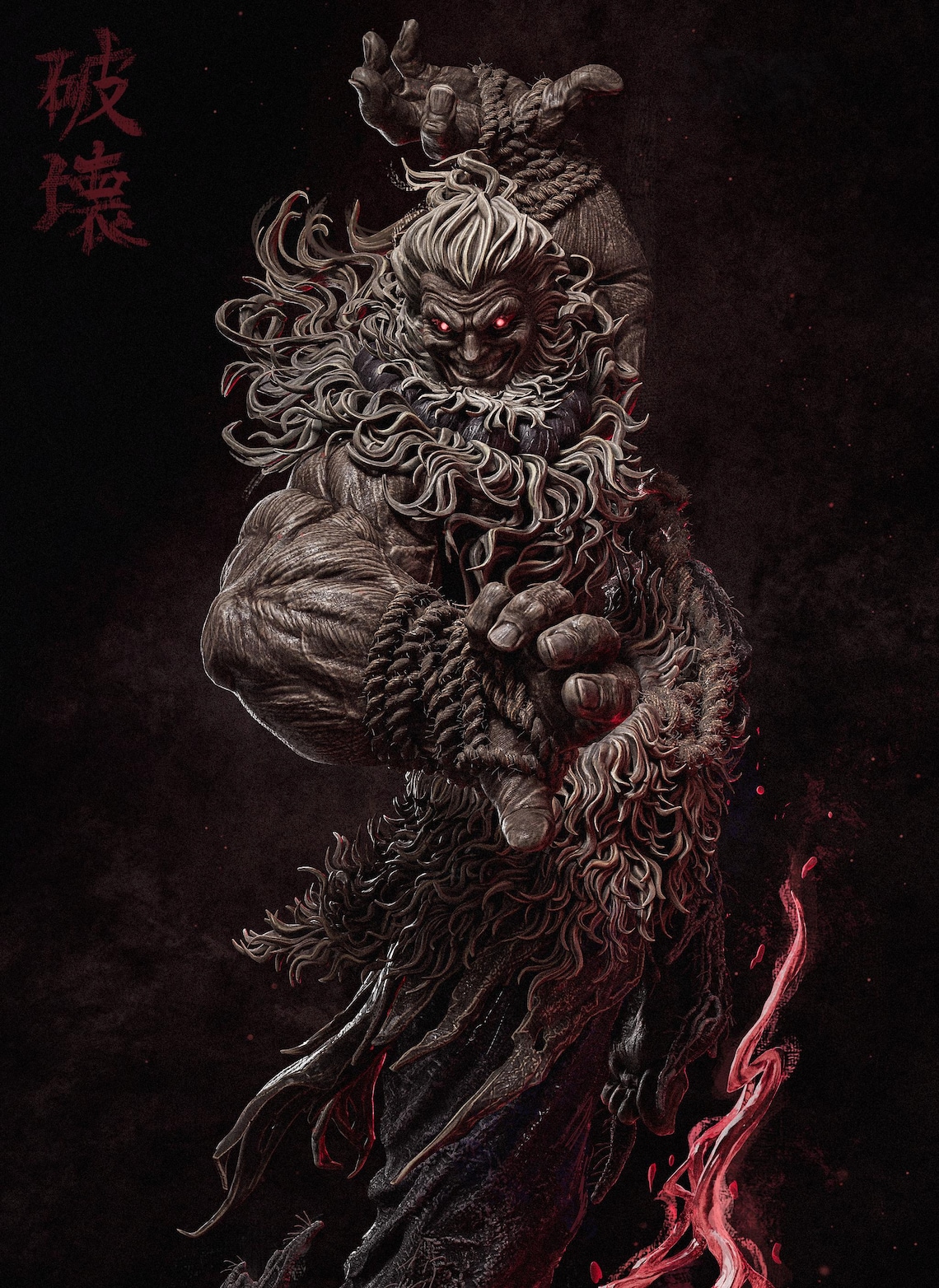 Demonic Martial Warrior Akuma – 1/6 Scale Hand-Painted Resin Statue image 6