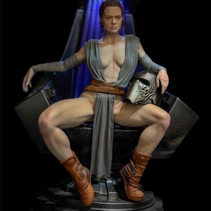 Custom Female Jedi Throne Figurine – Painted 1/6 Scale Resin Statue with leds