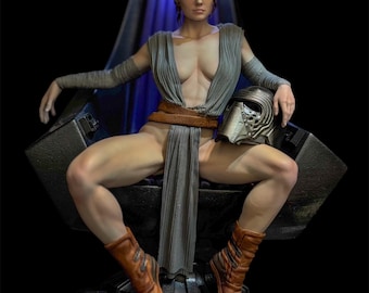 Individuell angefertigte Rey Throne Figur - Handbemalte Resin Statue 1/6 mit LED Lichtern