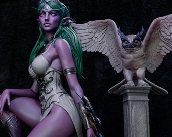 Figura de hechicera elfa pintada a mano – Estatua de fantasía a escala 1/6