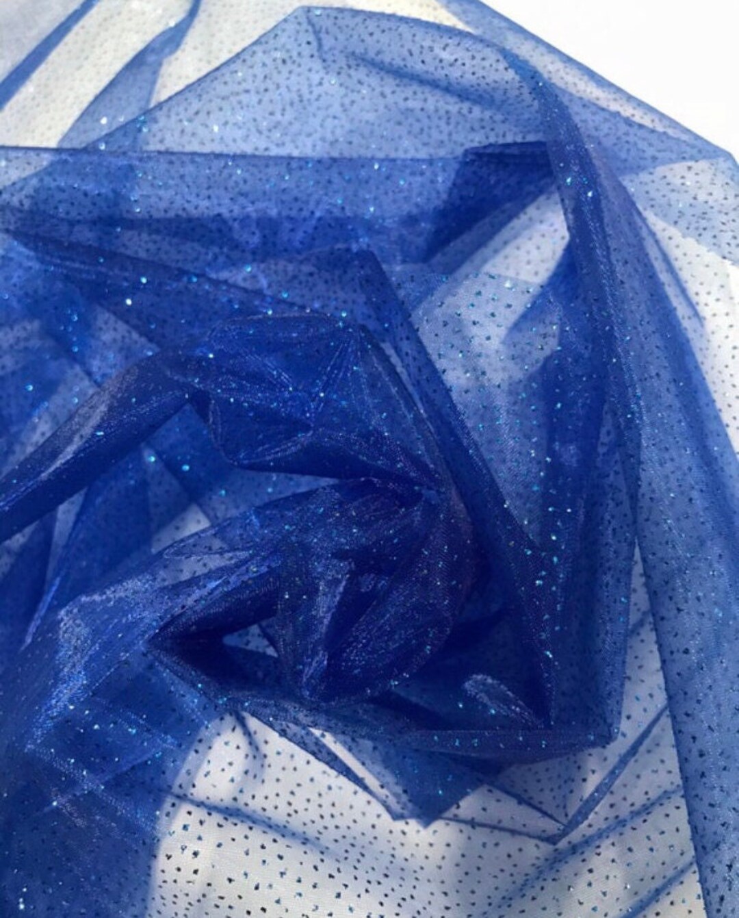 Royal Blue Glitter Organza Fabric by the Yard 36 Etsy