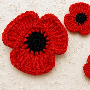 Motivo papavero all'uncinetto / Fiore Amigurumi, adatto ai principianti (modello PDF)
