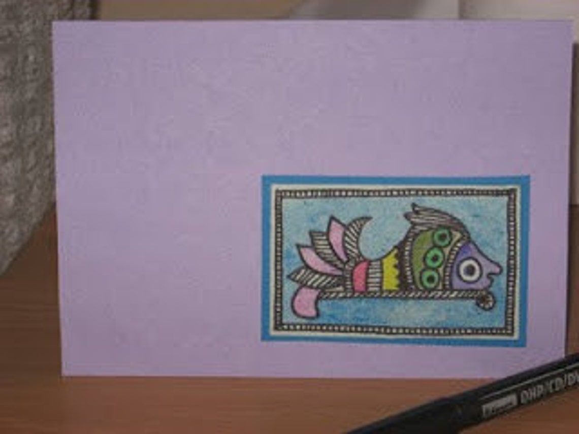 Original Hand Painted Madhubani Greeting Cards - Etsy