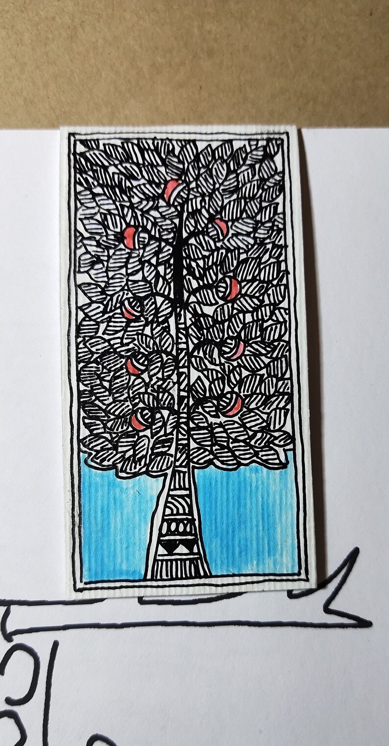 Madhubani Hand Drawn Bookmark,madhubani Motifs,indian Folk Art,book ...