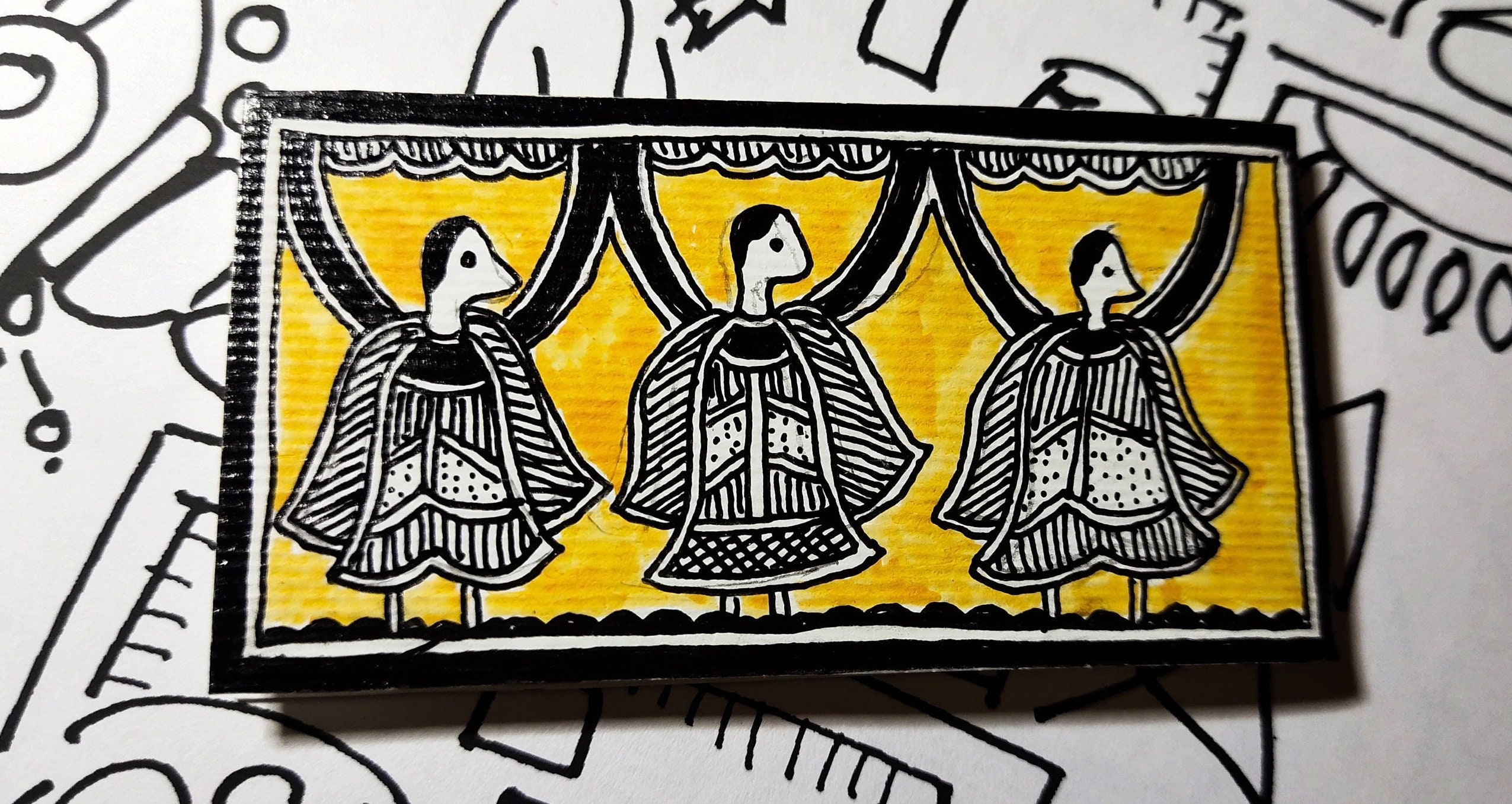 Madhubani Hand Drawn Bookmark,madhubani Motifs,indian Folk Art,book ...