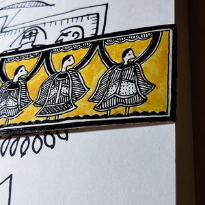 Madhubani Hand Drawn Bookmark,madhubani Motifs,indian Folk Art,book ...