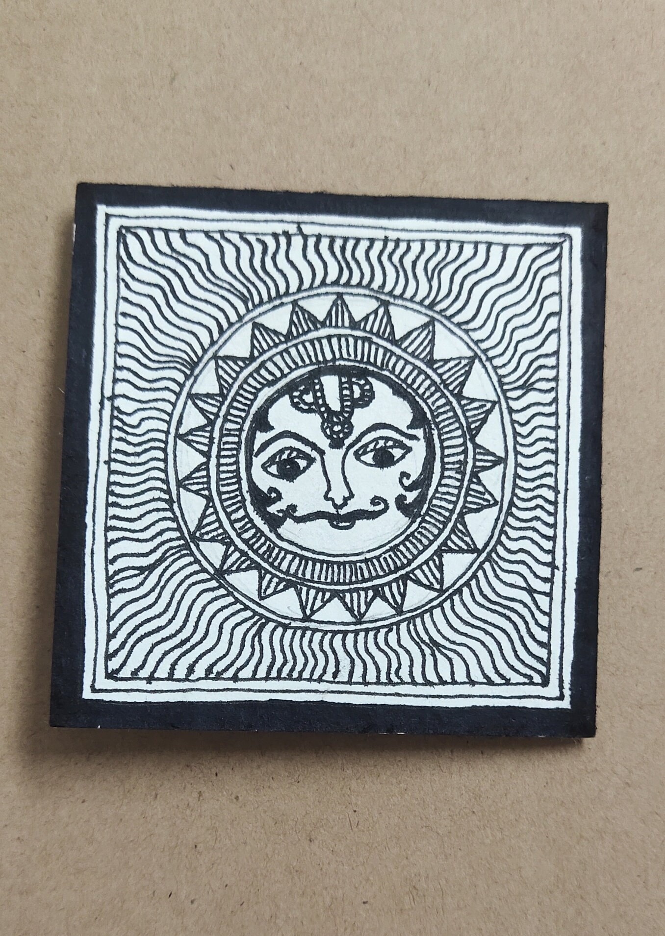 Original Artwork,hand Drawn Corner Bookmark,madhubani Motifs,indian ...