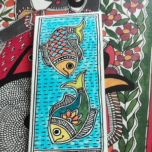 Brown - Madhubani Handpainted Wooden Bookmark 26