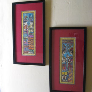 Radha Krishna and Shiva Parvati  Madhubani Paintings, Indian mithila painting, traditional Indian art, authentic madhubani painting