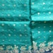 Turquoise blue and navy blue Vintage tussar silk saree / wholesale saree / long fabric