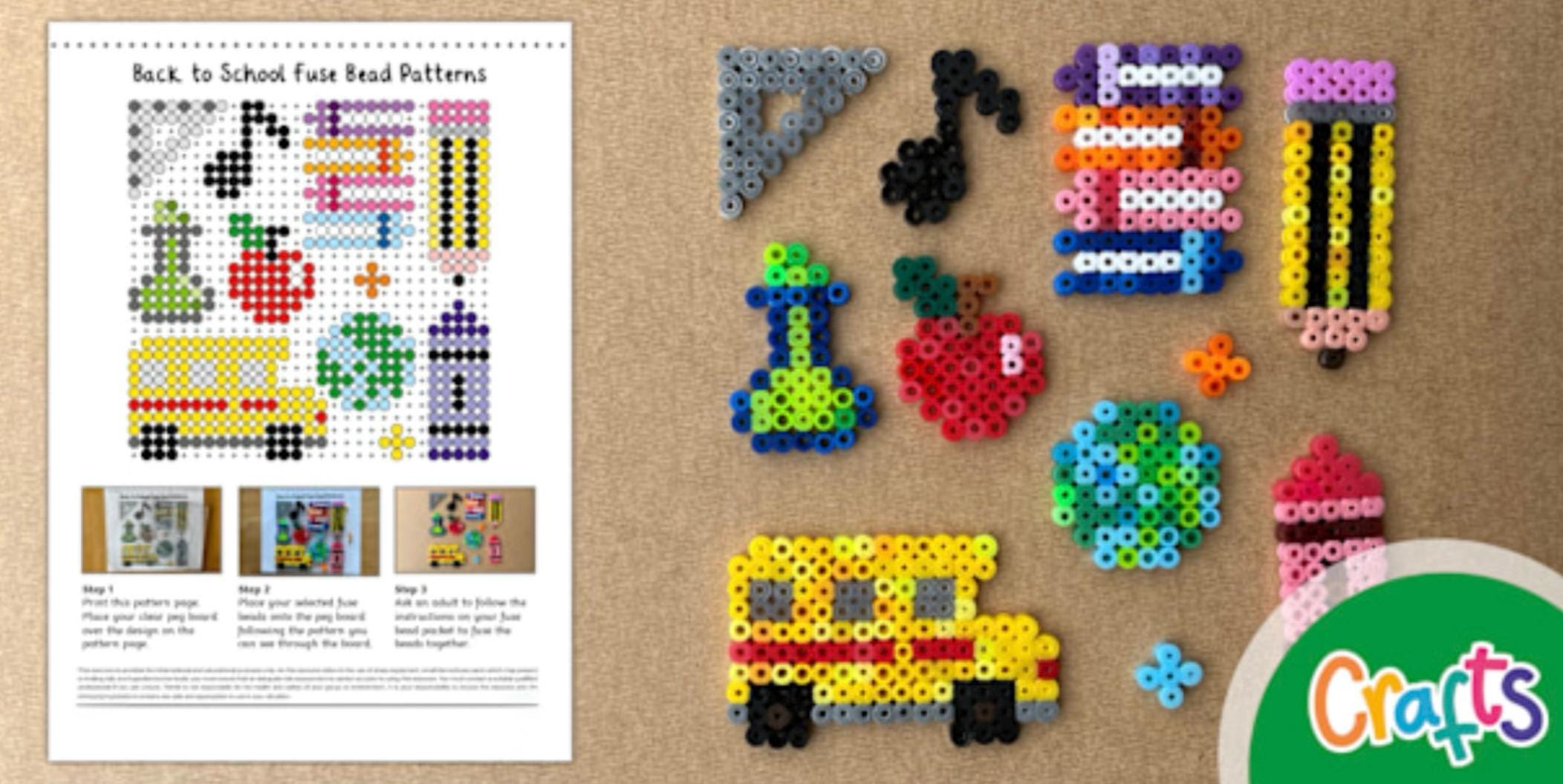Fuse Bead Back to School | Spring Crafts L Back to School Fuse Bead ...