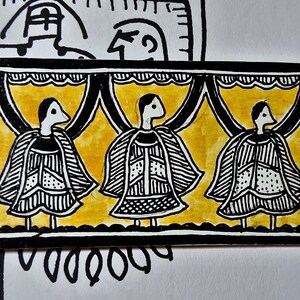 Madhubani Hand Drawn Bookmark,madhubani Motifs,indian Folk Art,book ...