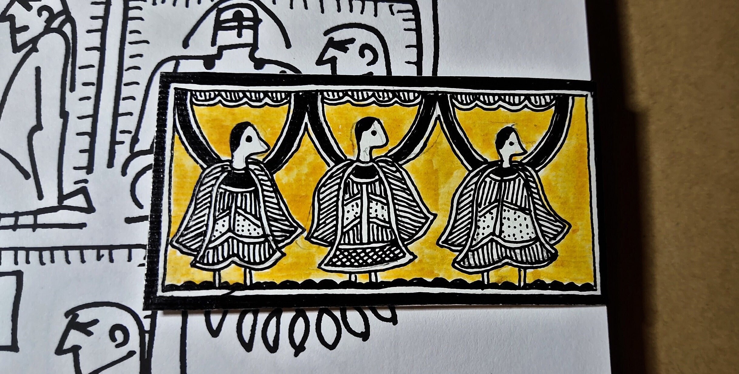 Madhubani Hand Drawn Bookmark,madhubani Motifs,indian Folk Art,book ...